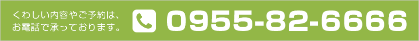 詳しい内容やご予約は TEL 0955-82-6666まで